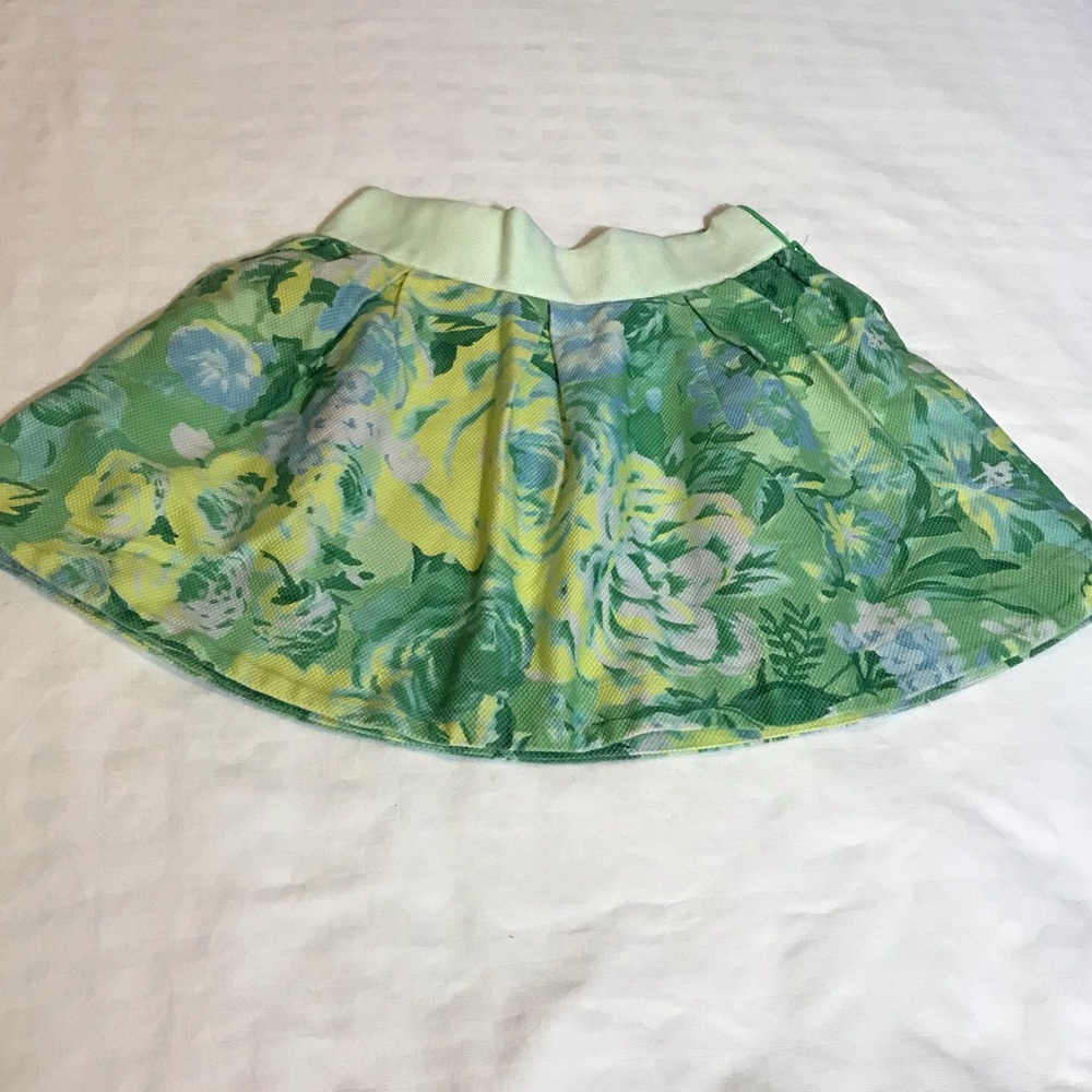 Pinco Pallino Girls Floral Green Cotton Skirt M